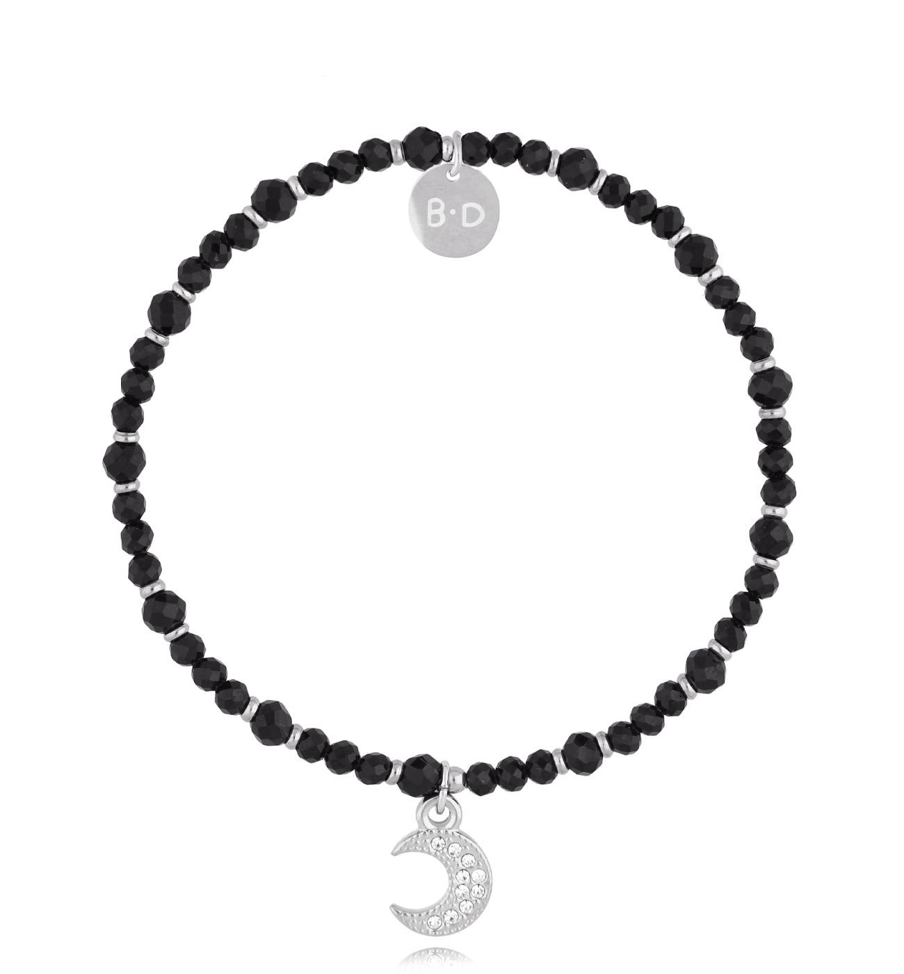 Bransoletka z turmalinami i srebrnym księżycem - By Dziubeka