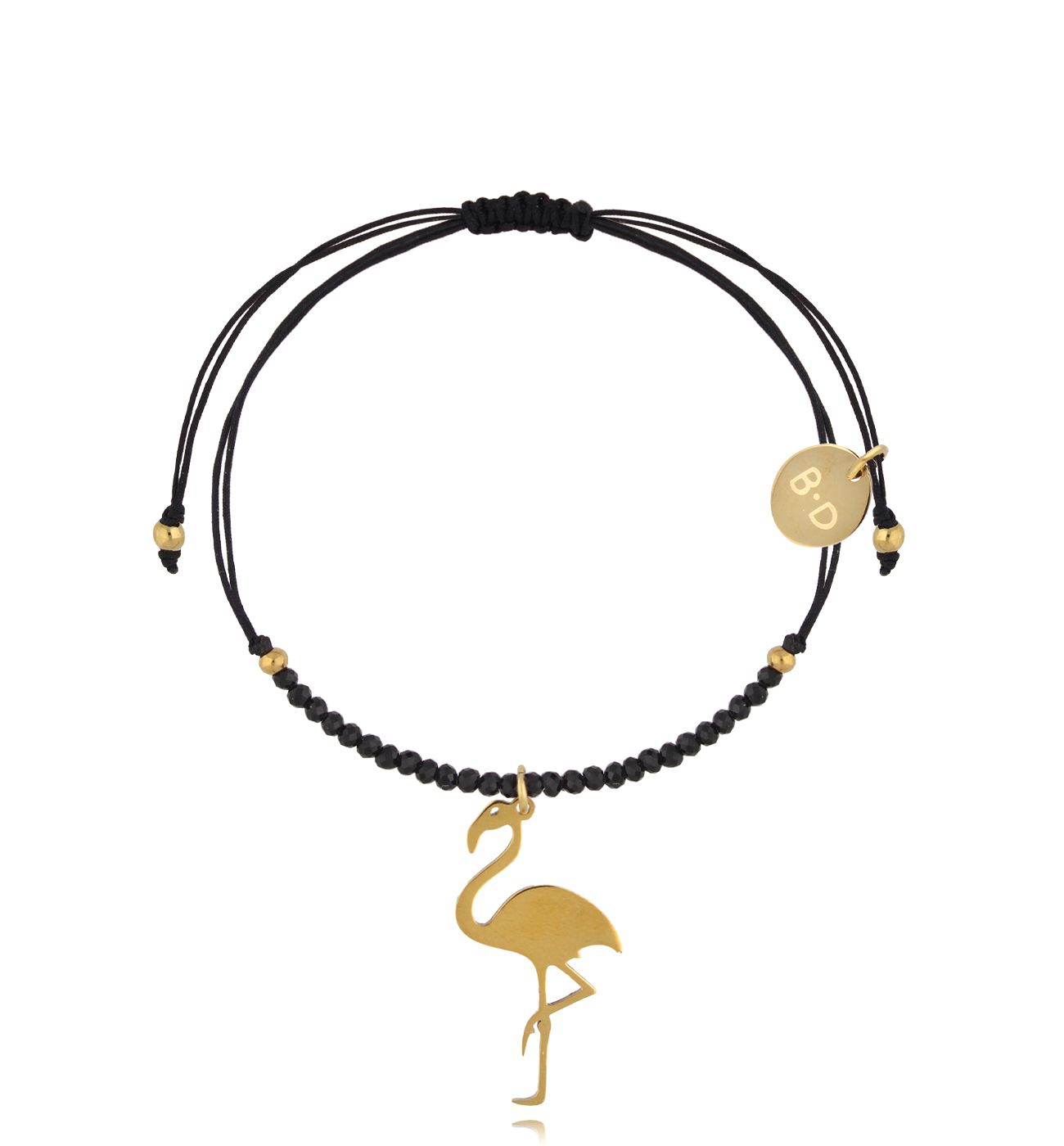 Bransoletka z turmalinami i złotym flamingiem Successo BMT0132