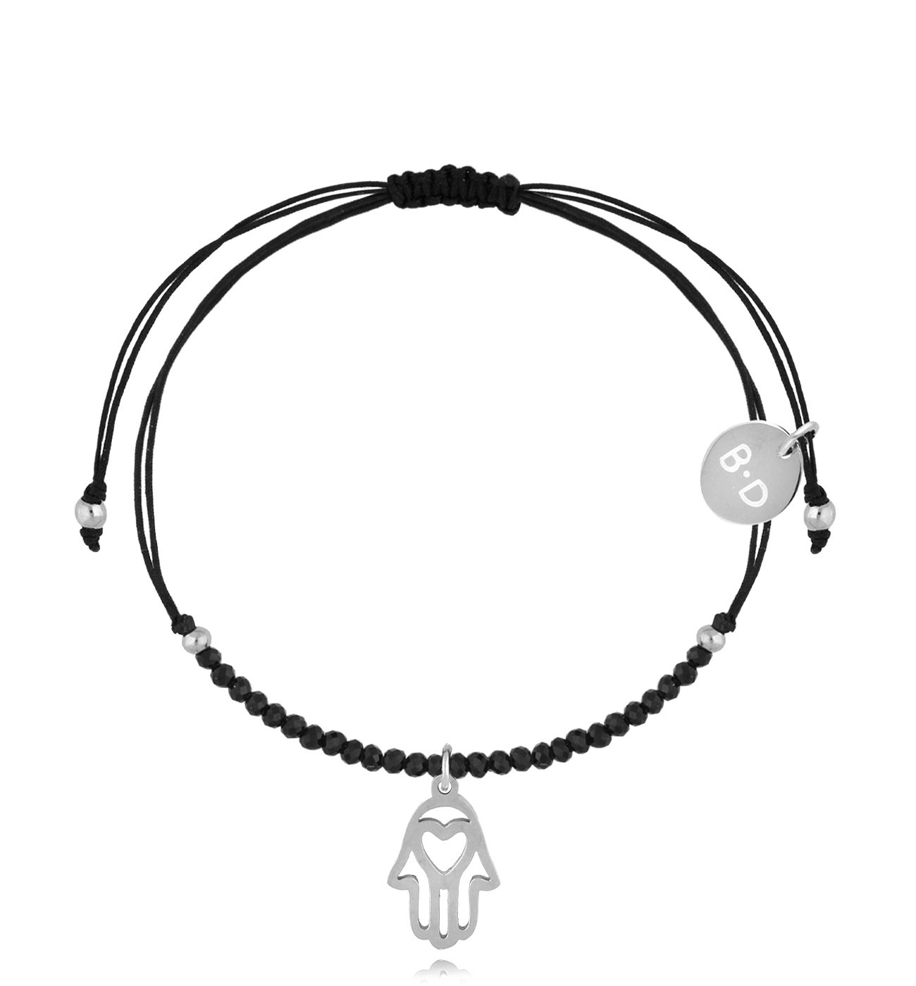 Bransoletka z turmalinami i srebrną Ręką Fatimy Successo BMT0123