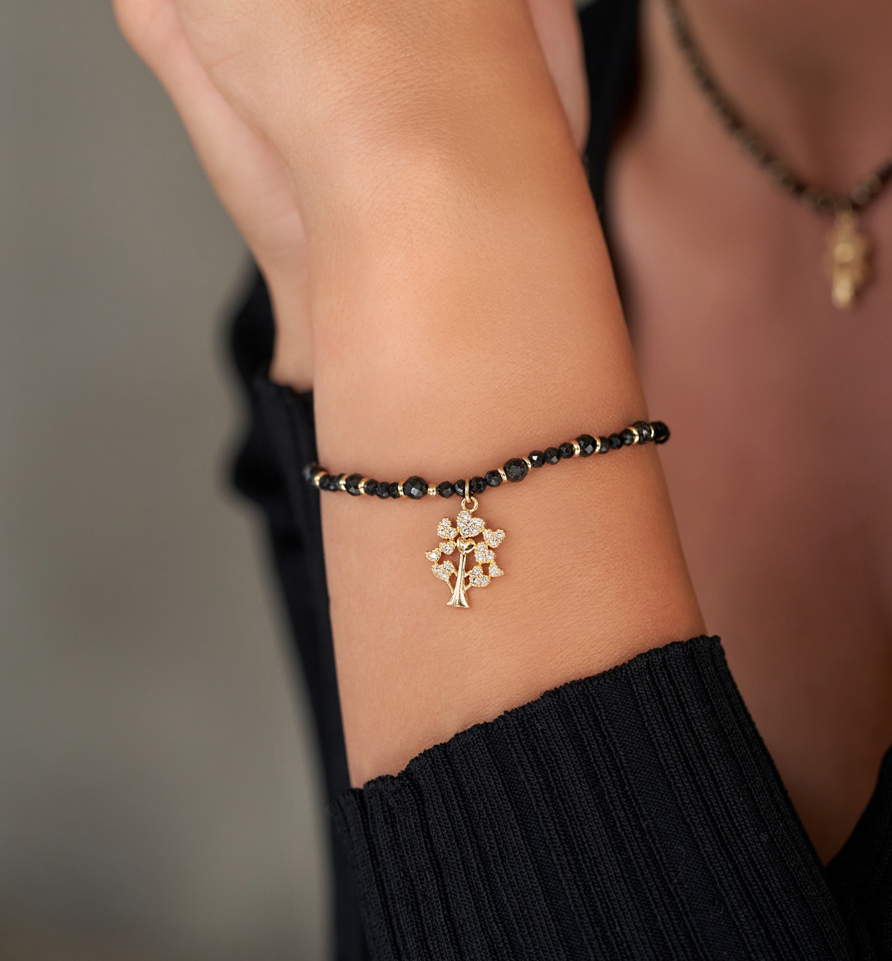 Bransoletka z turmalinami i drzewkiem szczęścia Lucky Tree BTW1192