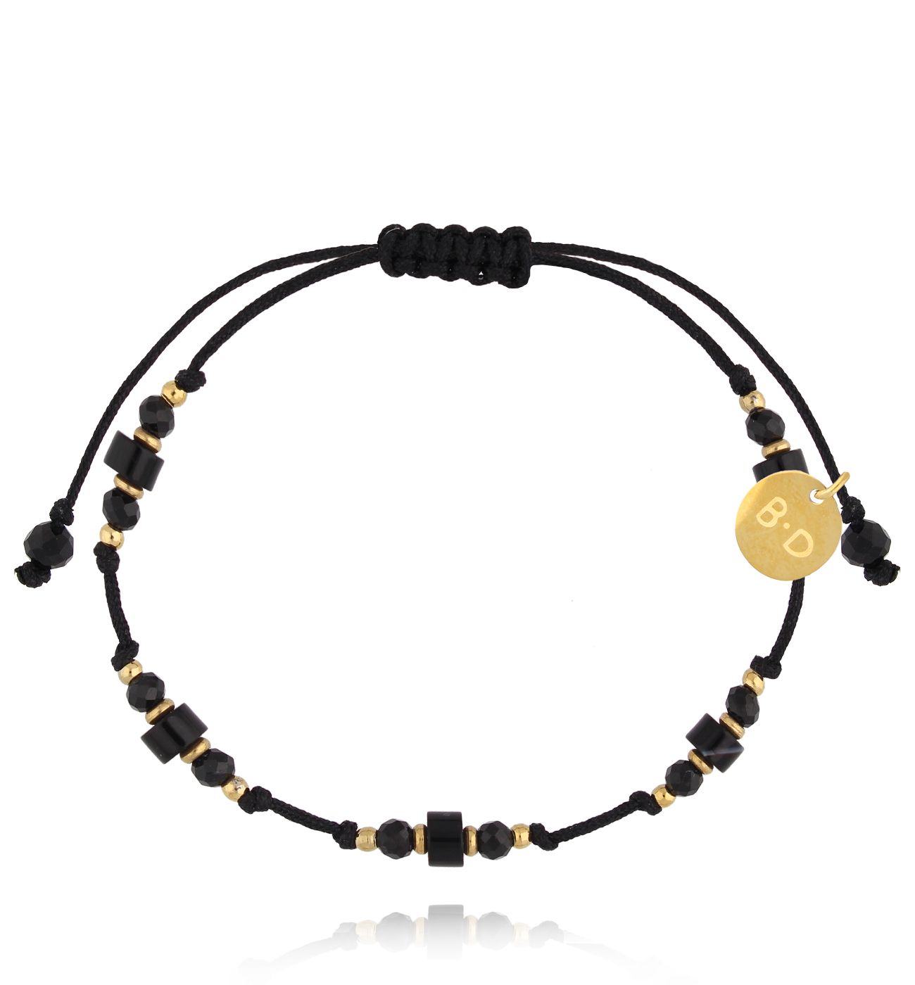 Bransoletka czarna z turmalinami i agatami BMT0291