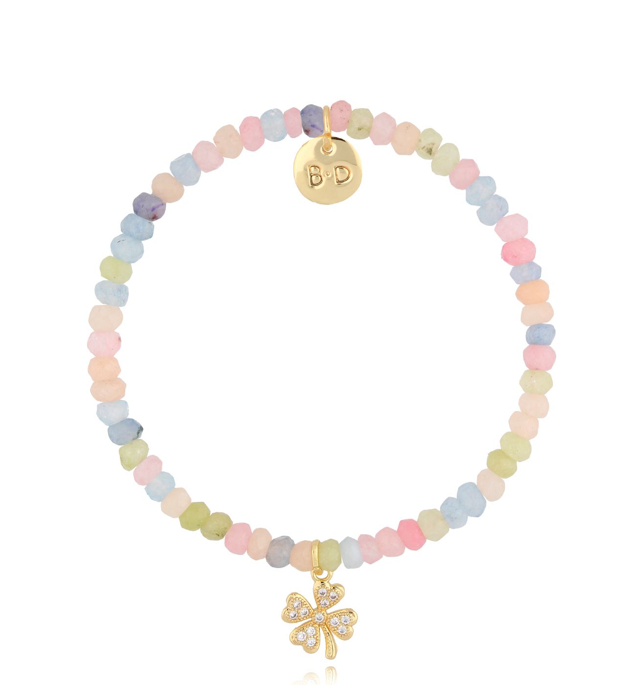 Bransoletka z jadeitami pastelowa Agua Azul - By Dziubeka