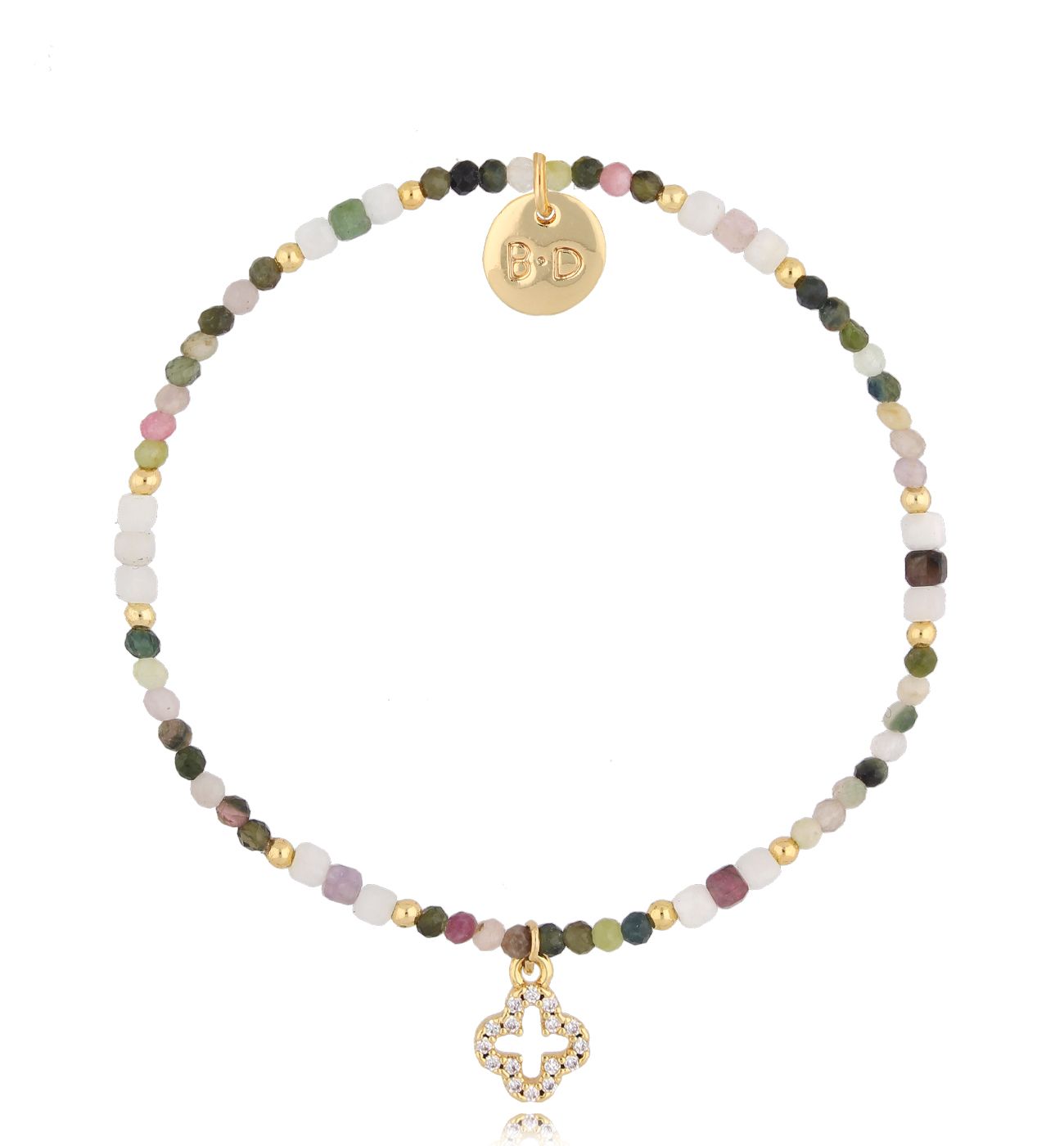 Bransoletka z turmalinami i koniczynką BTW2700