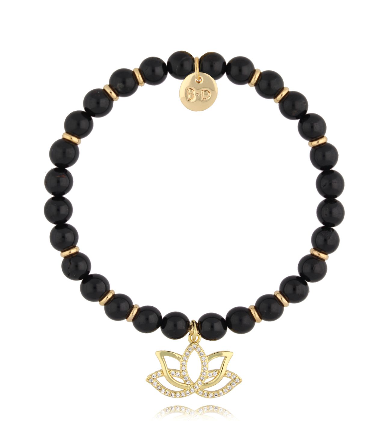 Bransoletka z turmalinami i kwiatem lotosu BTW2816