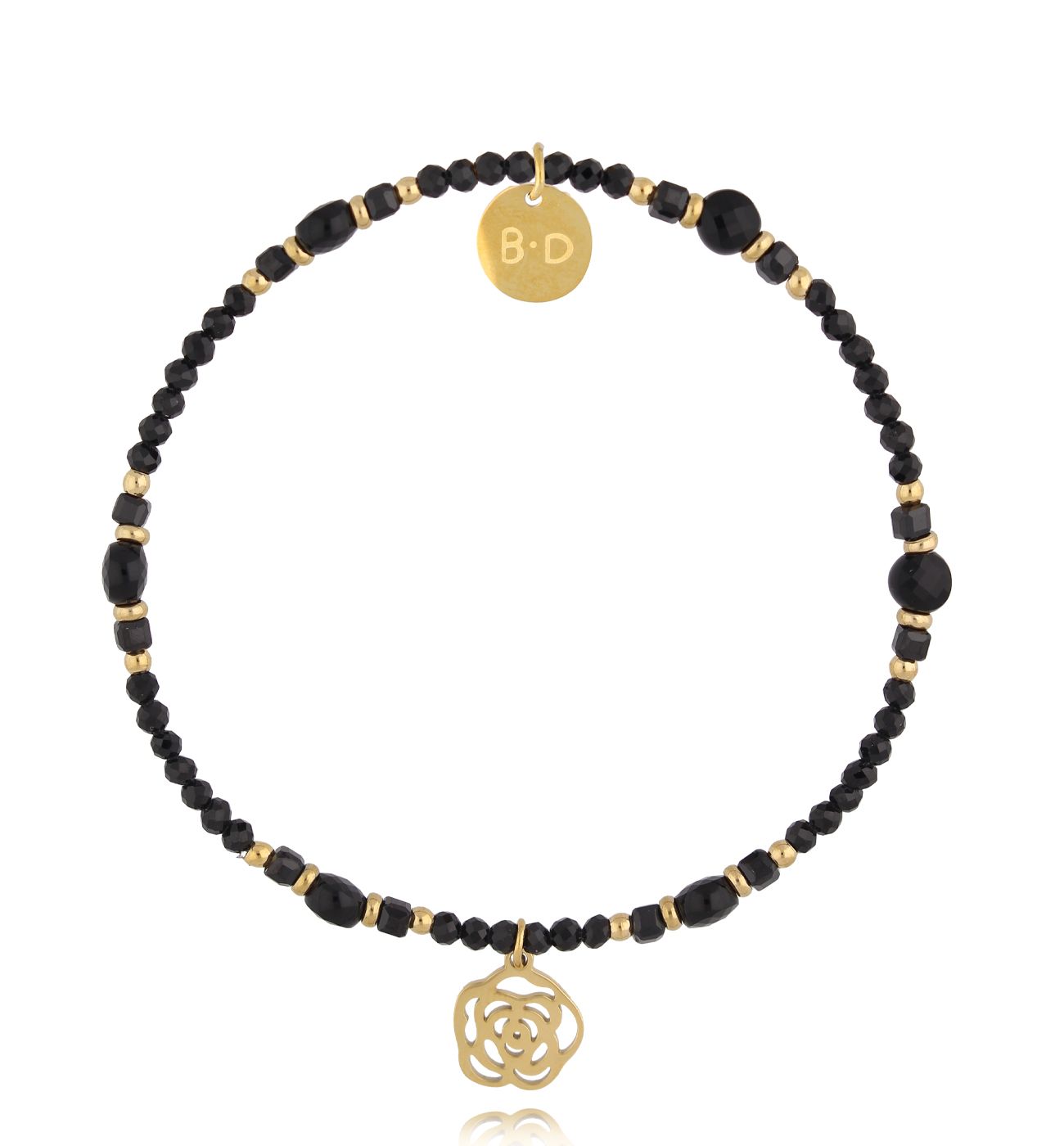 Bransoletka z turmalinami i różą BTW3015