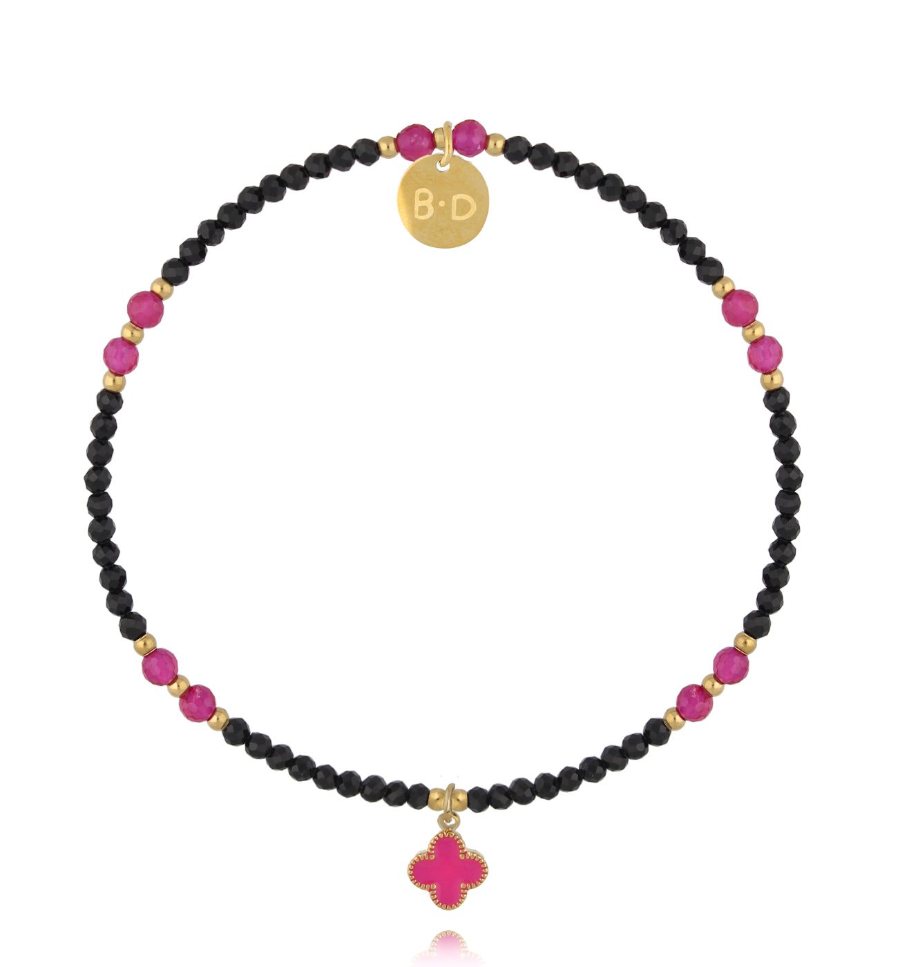 Bransoletka z turmalinami i koniczynką Hajda BTW2431