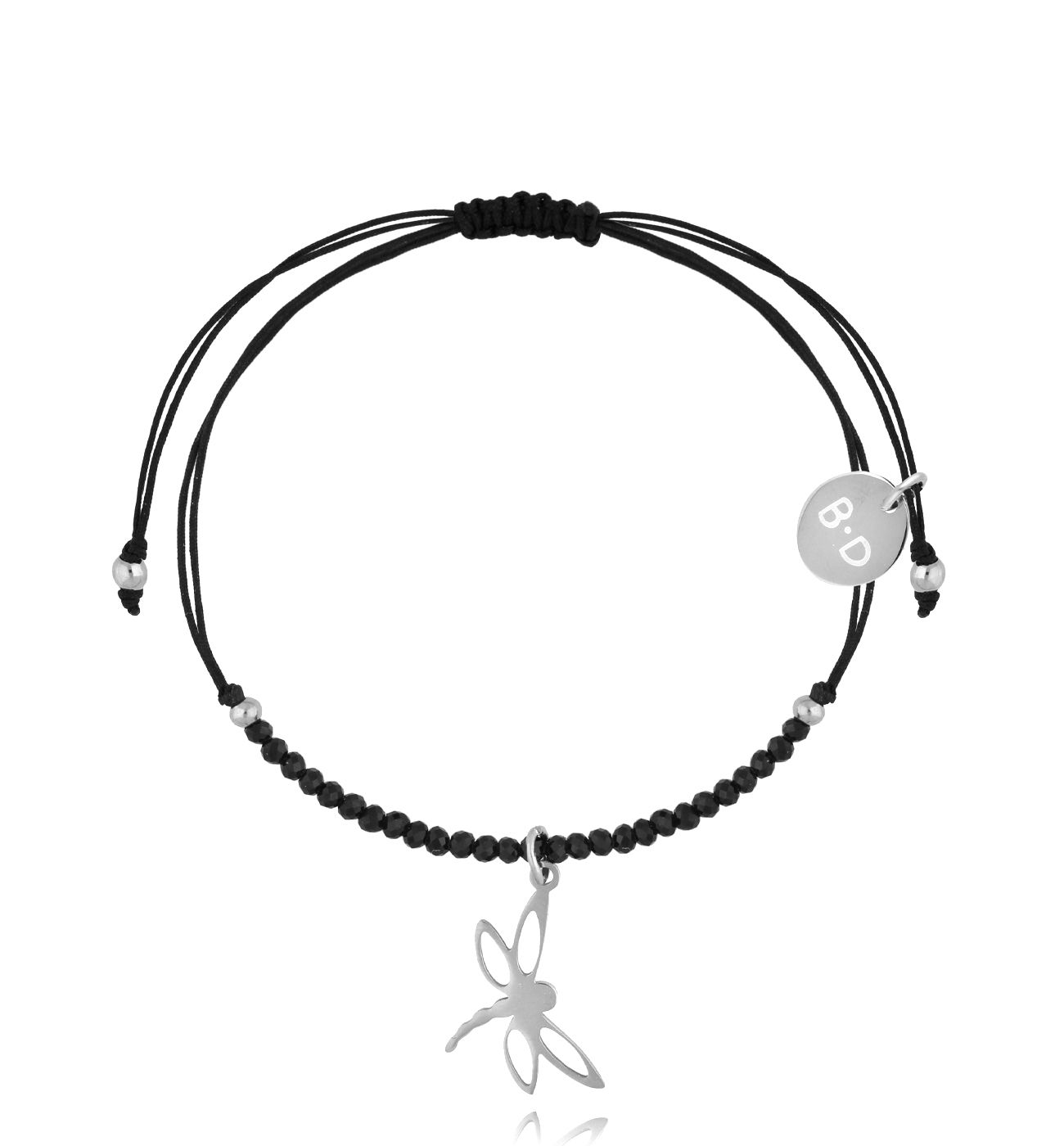 Bransoletka z turmalinami i srebrną ważką Successo BMT0091 - By Dziubeka