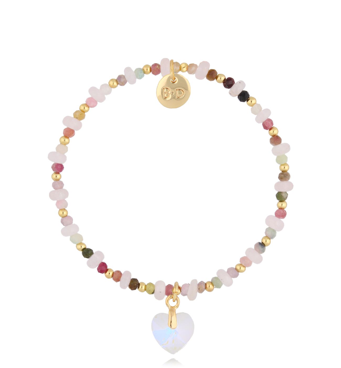 Bransoletka z turmalinami i sercem Cuore di Cristallo - By Dziubeka