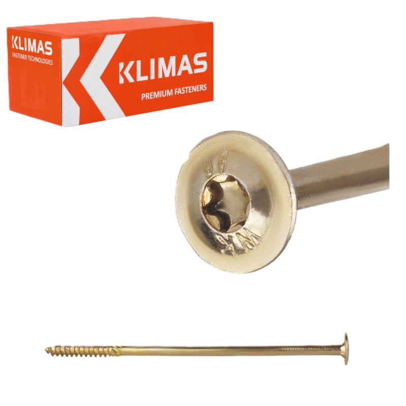 Wkręty ciesielskie Klimas WKCP 6x160 mm do drewna z łbem talerzowym 100szt