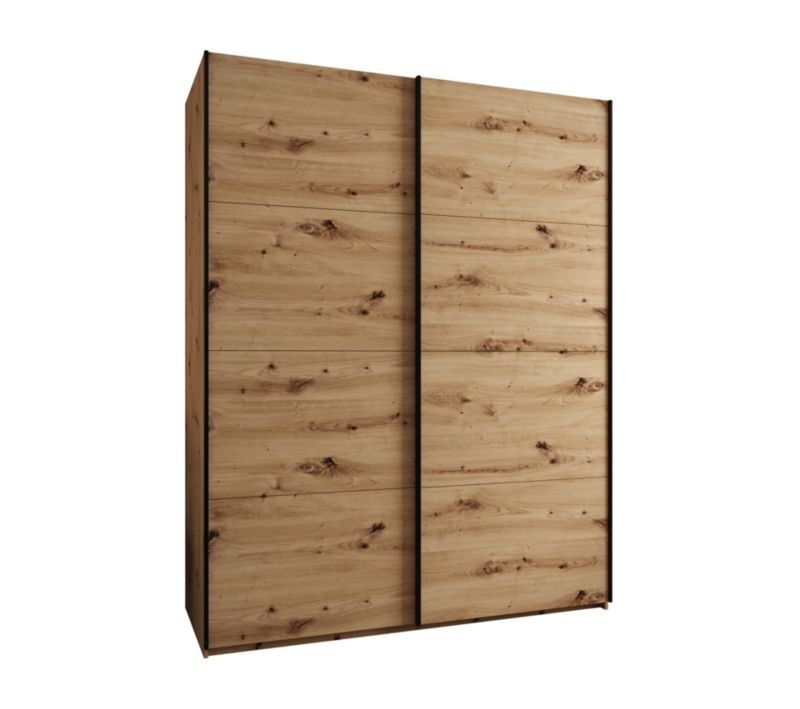 Szafa przesuwna Abiks LUX wysoka szer.200cm artisan/artisan/czarny 1szt.