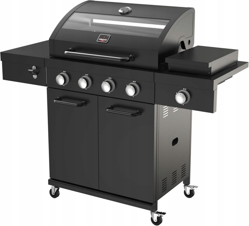 Grill gazowy El Fuego KINGSTON BLACK 4+1 żeliwny ruszt pokrowiec 1szt.