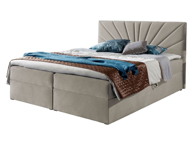 Łóżko kontynentalne MIRJAN 24 Top 4 160x200 jasny beż 1 szt.