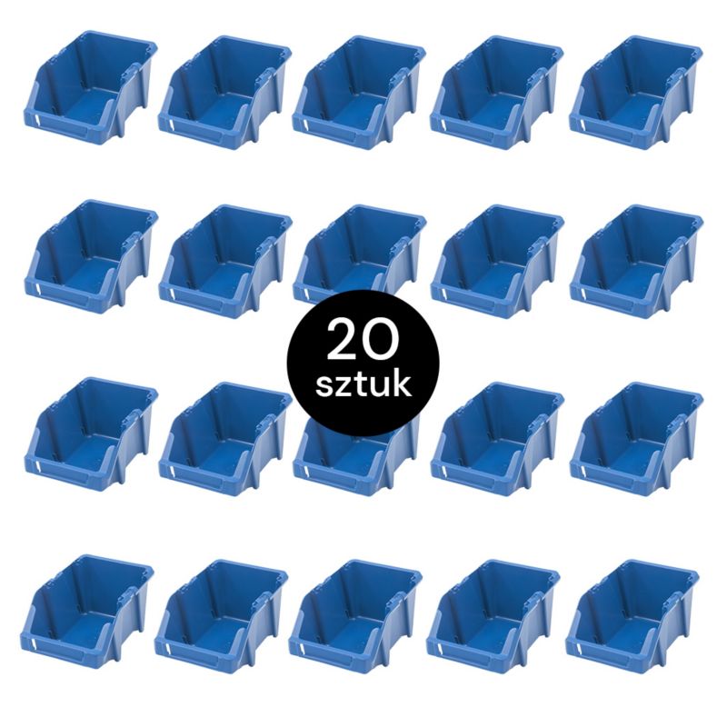 Pojemnik magazynowy Mega-M kuweta warsztatowa 200x300x130mm niebieski 20x 1szt.