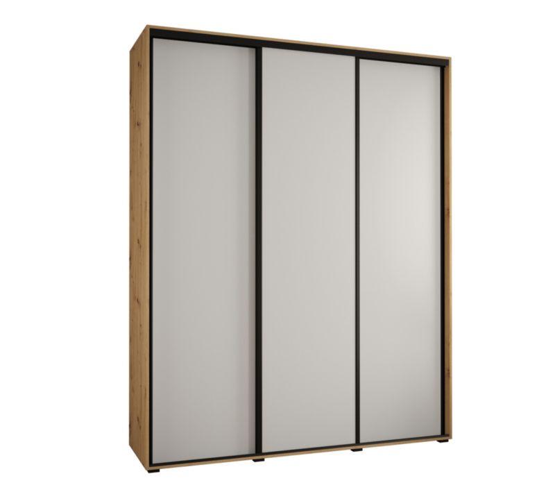 Szafa przesuwna Abiks DAVOS 1 wysoka szer.200cm artisan/biały/czarny 1szt.