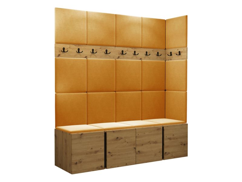 Garderoba MIRJAN 24 Orion II dąb artisan/czarny + żółty 1 kpl.