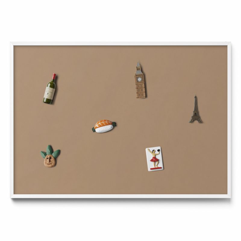 Tablica na magnesy Tulup 100x70 cm Kolor jasnobrązowy w białej ramie 1 szt.