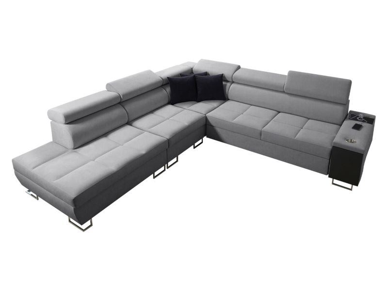 Narożnik z barkiem MIRJAN 24 Morena IX lewy jasny szary + czarny 1 szt.