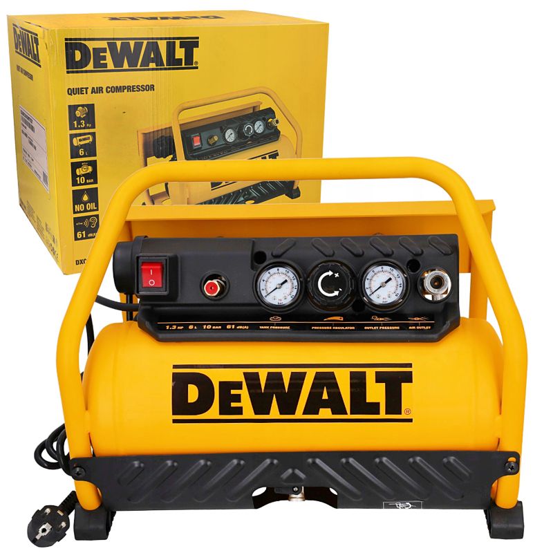 Kompresor DeWALT DXCMS156RE 6l 10 bar bezolejowy 61 dB cichy warsztatowy 1 szt