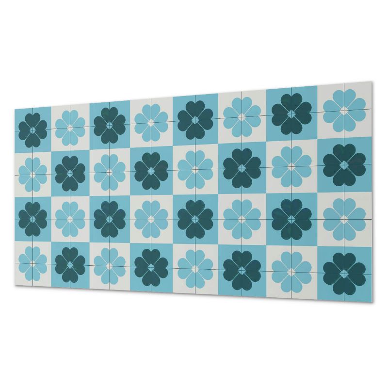 Ścienny Panel PCV Samoprzylepny ArtPrintCave 120x60 cm Kwiatowy wzór w kratkę 1 szt.