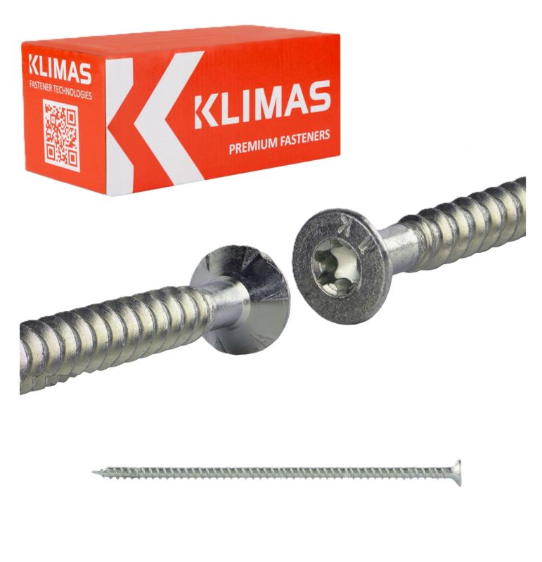 Wkręty do drewna konstrukcyjne Klimas WKFS 8x220 mm z pełnym gwintem 50szt