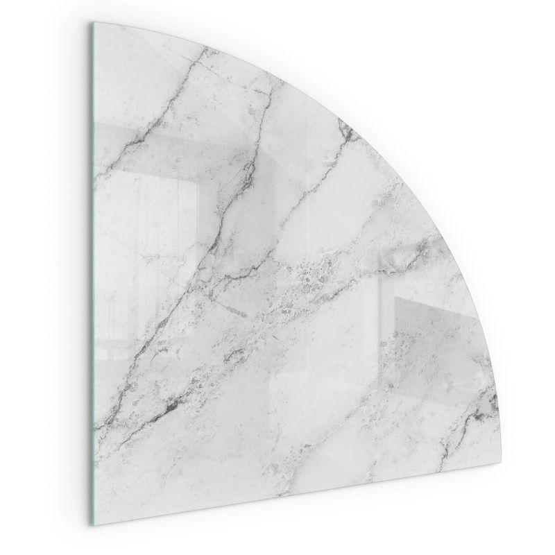 Szklana Podkładka Pod Kominek Ćwiartka Wallfluent 100x100 cm Marmurowa faktura z żyłkami 1 szt.