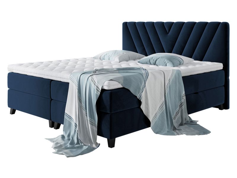 Łóżko kontynentalne MIRJAN 24 Romantic 140x200 granatowy 1 szt.
