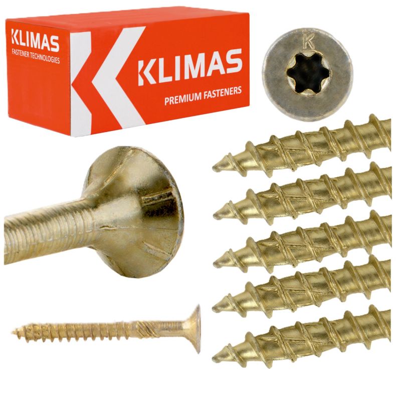 Wkręty do drewna konstrukcyjne Klimas WKCS 5x70 mm z łbem stożkowym 200szt