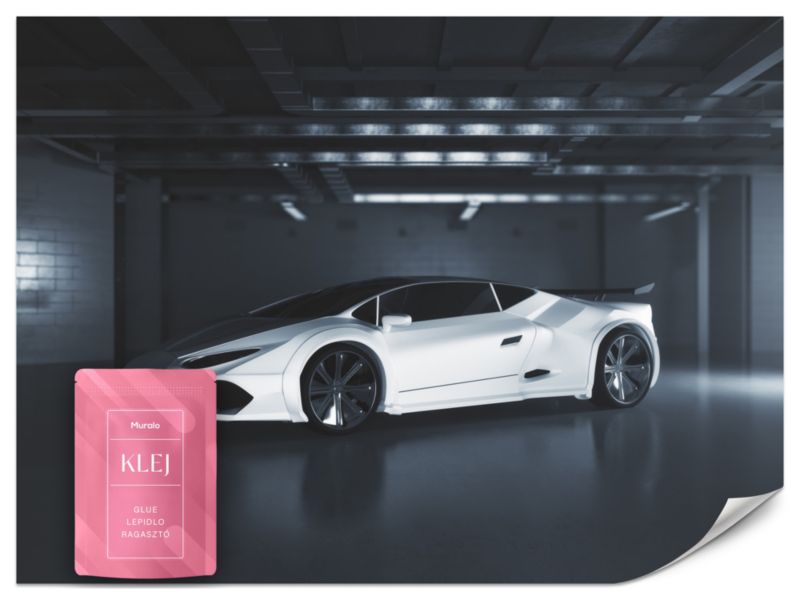 Fototapeta Muralo Białe Sportowe Auto 350x256 cm 1szt.