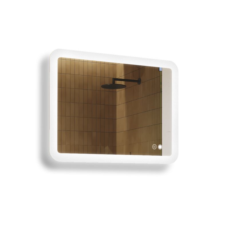 Lustro łazienkowe Artforma 80x60cm zaokrąglone LED Dual włącznik mata grzewcza ZOA141 1szt.