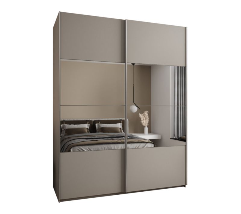 Szafa przesuwna Abiks LUX 4 wysoka szer.200cm kaszmir/kaszmir/srebrny 1szt.