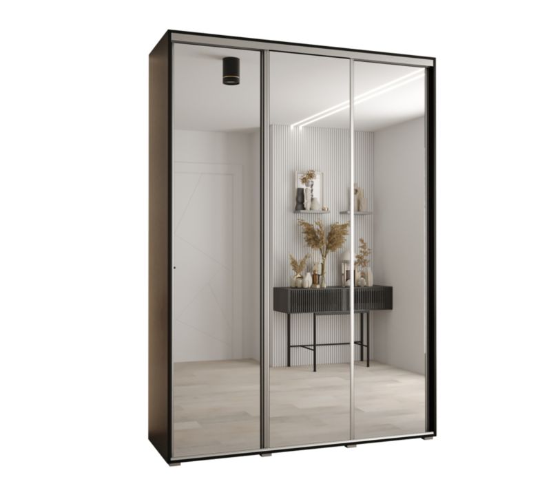 Szafa przesuwna Abiks DAVOS 2 wysoka szer.170cm gł.45cm czarny/czarny/srebrny 1szt.