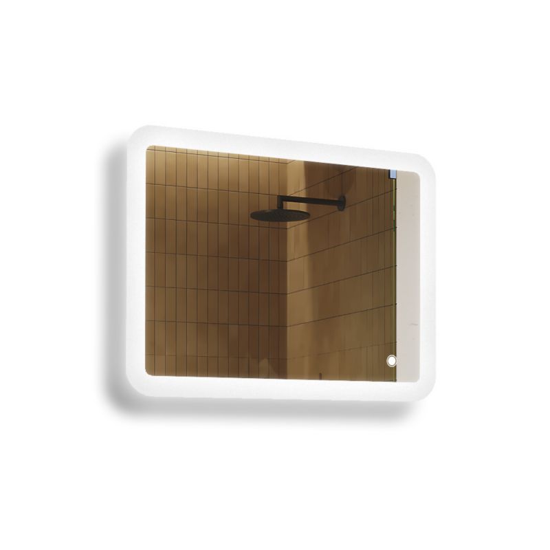 Lustro łazienkowe Artforma LED 80x60cm zaokrąglone LED Dual włącznik ZOA141 1szt.