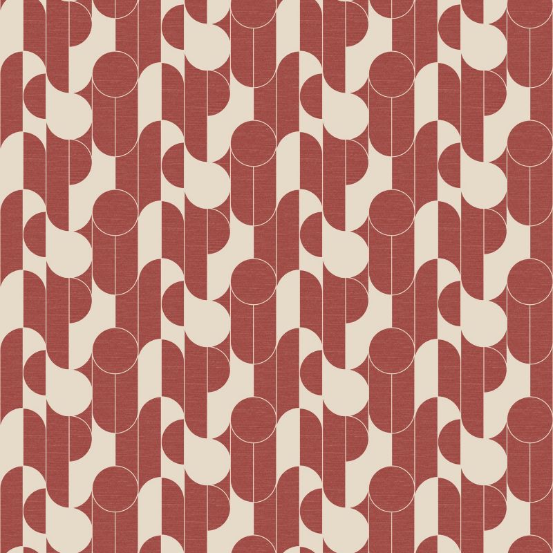 Tapeta winylowa na flizelinie GoodHome Round Geo terrakota