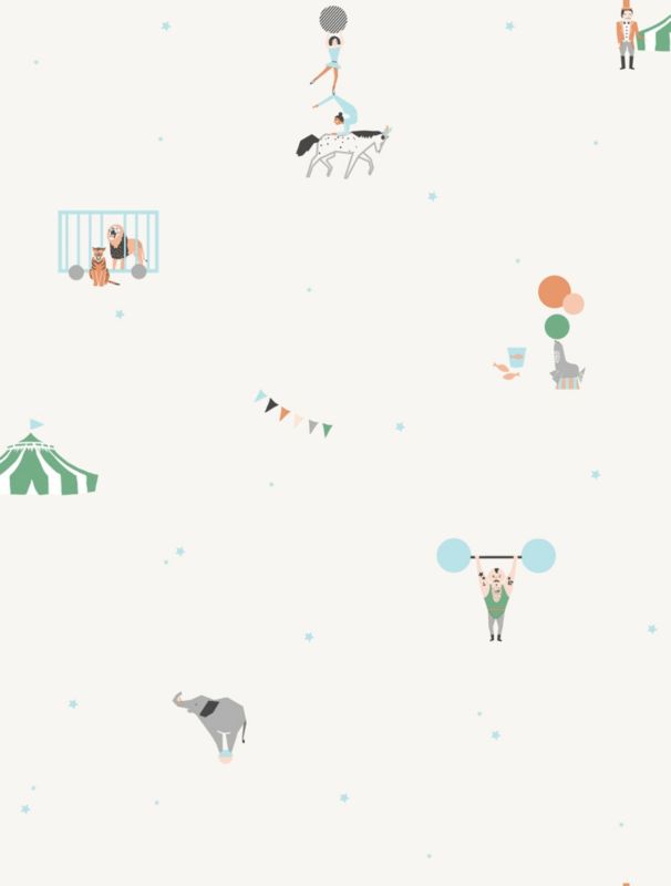 Tapeta Sanders & Sanders figury cyrkowe jasnego beżu 53 cm x 10 m - 1 rol.