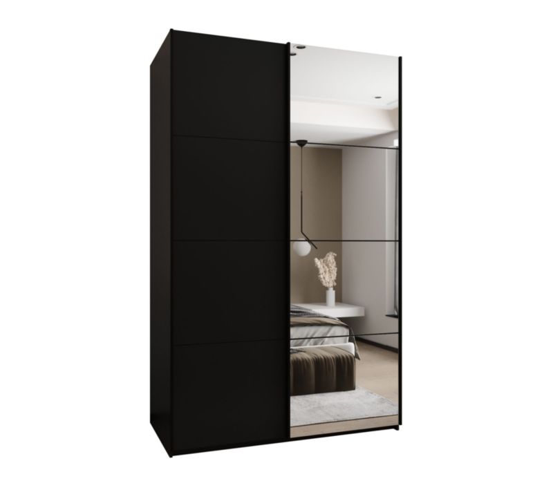 Szafa przesuwna Abiks LUX 3 wysoka szer.150cm czarny/czarny/czarny 1szt.