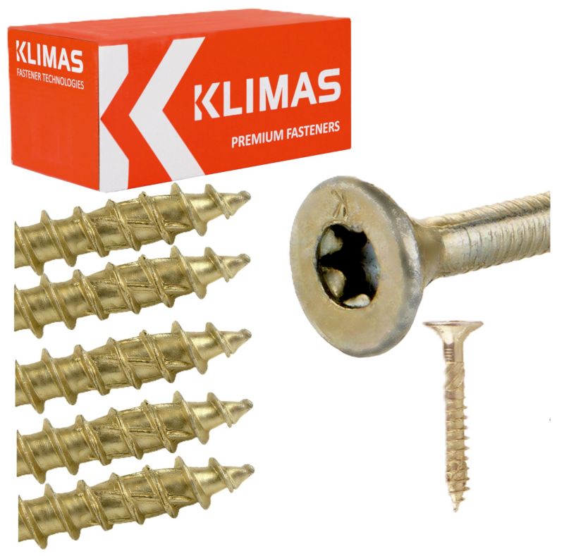 Wkręty do drewna konstrukcyjne Klimas WKCS 5x50 mm z łbem stożkowym 300szt