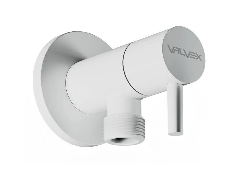 Zawór kątowy Vega 3/8" biały