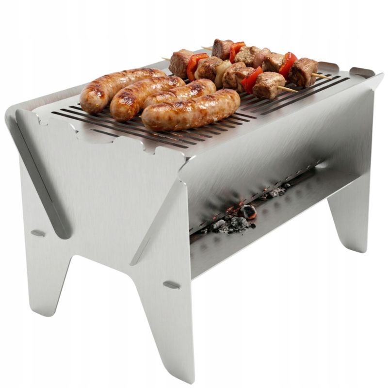 Grill węglowy ogrodowy Baster stal nierdzewna składany 1 szt.