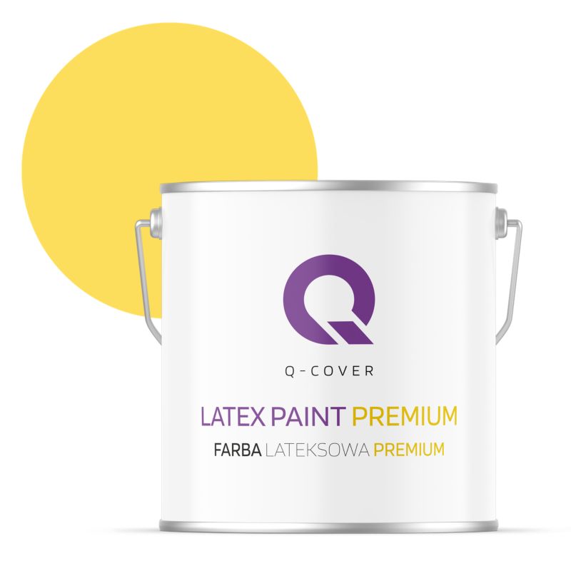 Farba Lateksowa Premium Plamoodporna do Ścian i Sufitów Q-Cover Żółty H6872 Głęboki Mat 5L