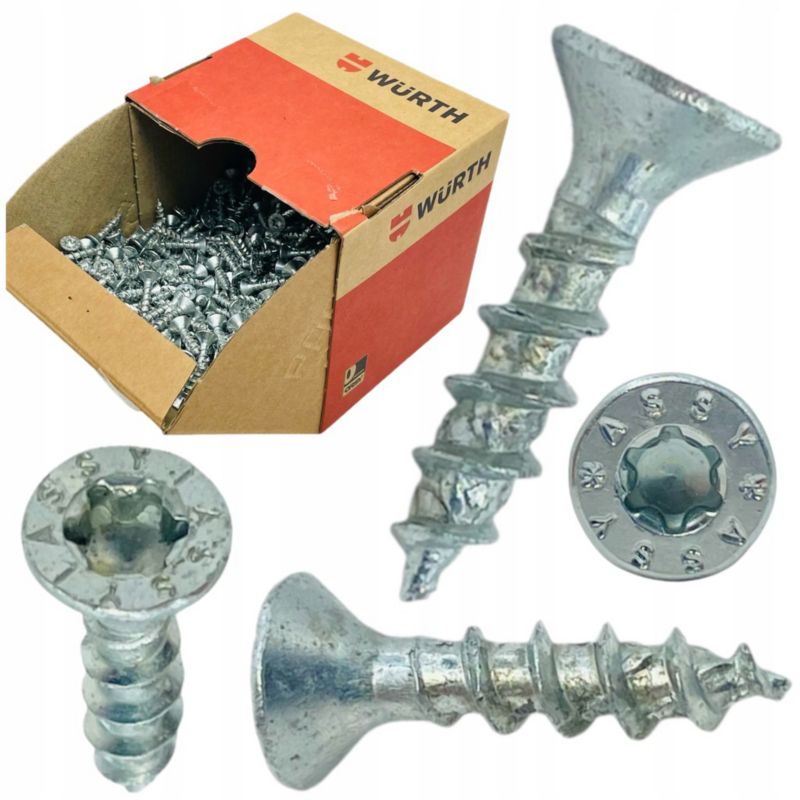 Wkręty ASSY DO ŁĄCZNIKÓW Wurth 4x20 mm do drewna mebli ocynk rw20 1000 szt
