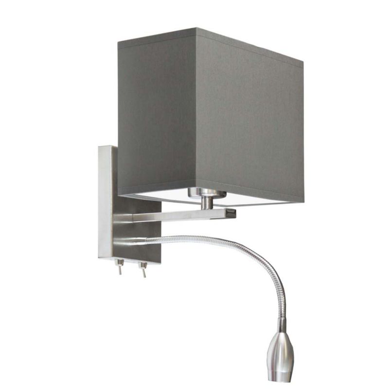 Kinkiet Volta Light Factory Moto Stal szczotkowana/Szary Abażur 1xE27 1szt.