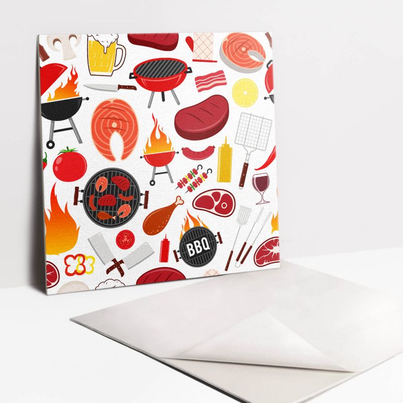 Kafelki samoprzylepne Tulup 30x30 cm Rysunkowy grill 9 szt. II