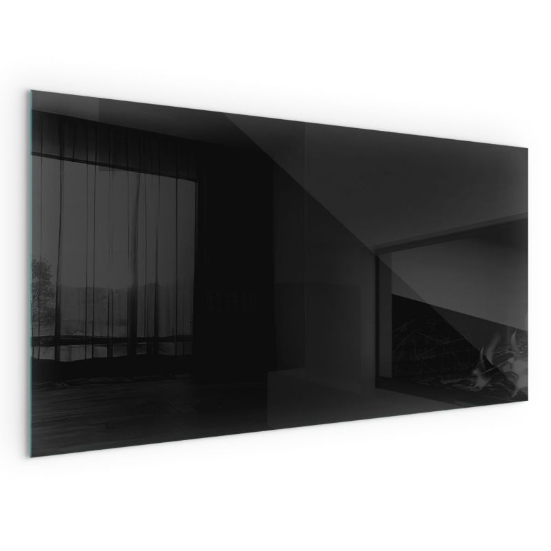 Szklana Podkładka Pod Kominek Prostokąt Wallfluent 140x70 cm Głęboki grafitowy 1 szt.