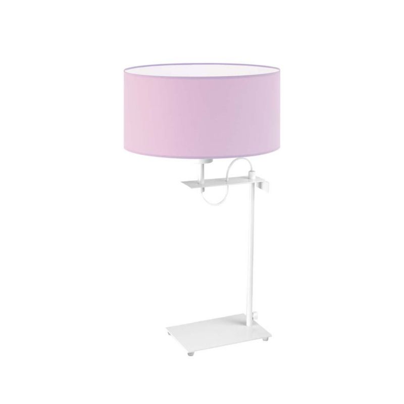 Lampka Nocna Volta Light Factory Point Biały/Jasny fioletowy Abażur 1xE27 1szt.