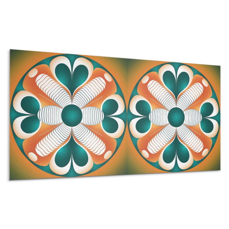 Kafelki samoprzylepne Wallfluent 60x30 cm Symetryczny wzór kwiatowy 6 szt.