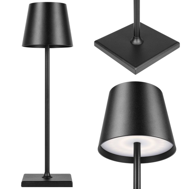 Lampa biurkowa LED MasterLED Solio 3W 375mm 4000K neutralna biel z akumulatorem czarna 1 szt.