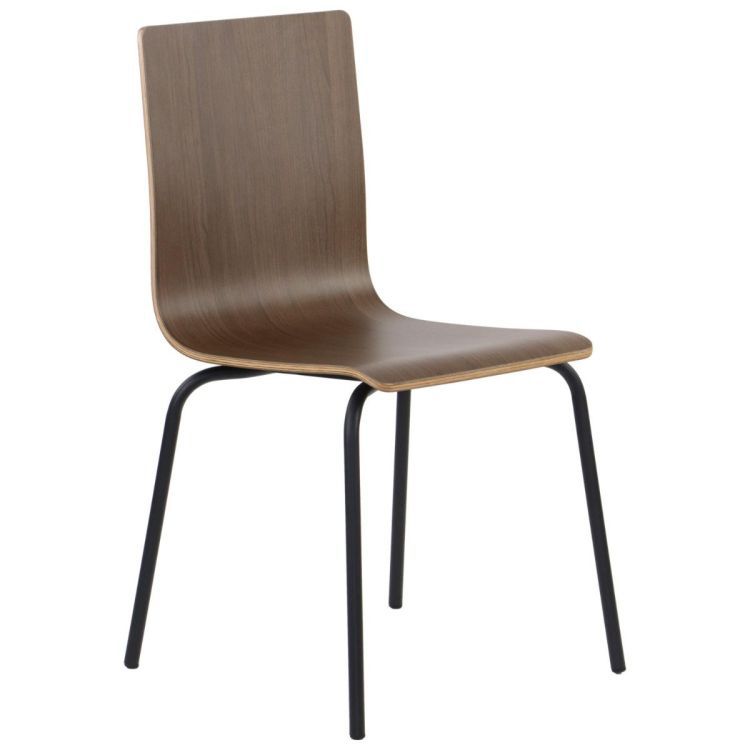 Krzesło ze sklejki laminowanej Stema WERDI B ciemny orzech/czarne 1 szt.