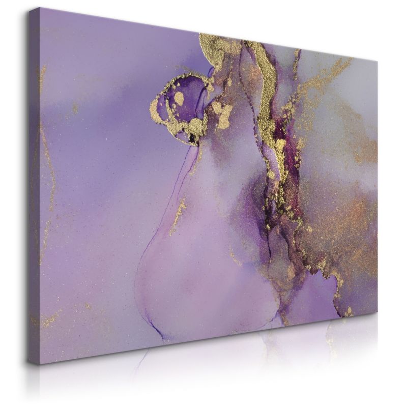 Obraz Muralo Na Płótnie Fioletowy Marmur Abstrakcja Styl Glamour 90x60 cm 1 szt.