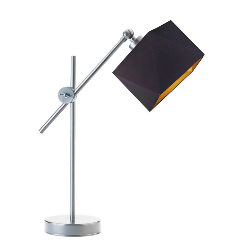 Lampka Nocna Volta Light Factory Modern Abażur Srebrny/Czarny ze złotem Diament 1xE27 1szt.