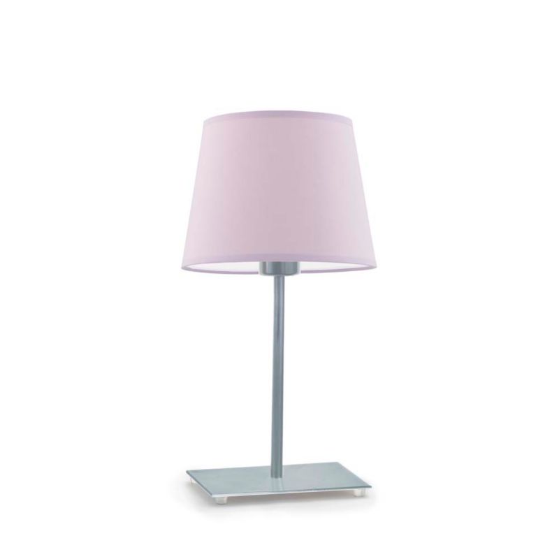 Lampka Nocna Volta Light Factory Moto Abażur Srebrny/Jasny fioletowy Stożek 1xE27 1szt.